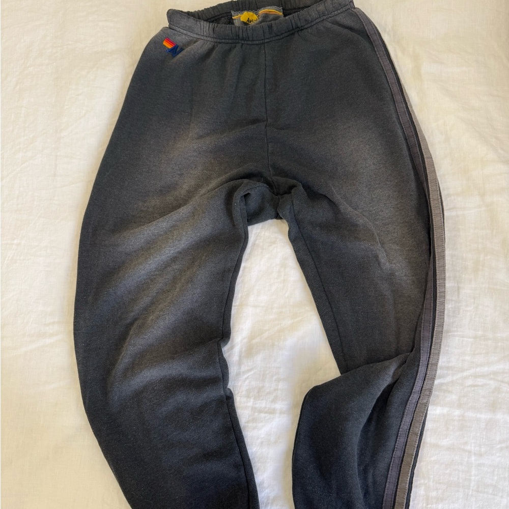 Aviator Nation Gray Track Pants Relaxed Fit